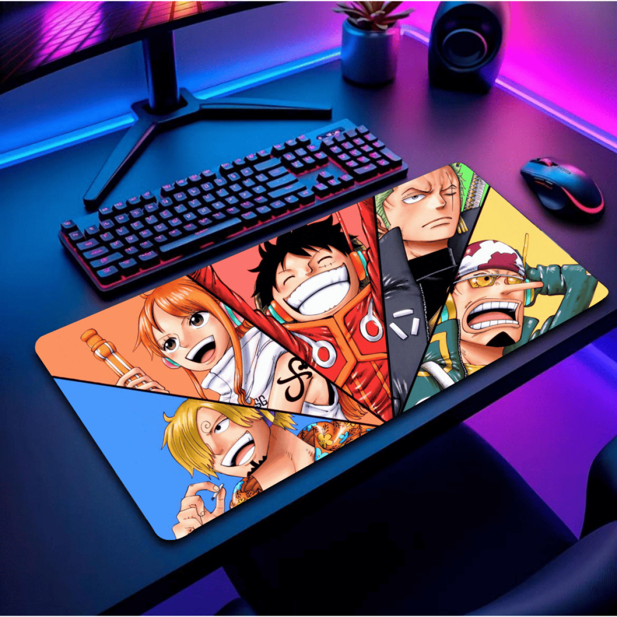 Mouse Pad Gamer Animes Grande Personalizado Varias Estampas RGB Apoio Exclusivo Confortável Para Escritório e PC 80x30