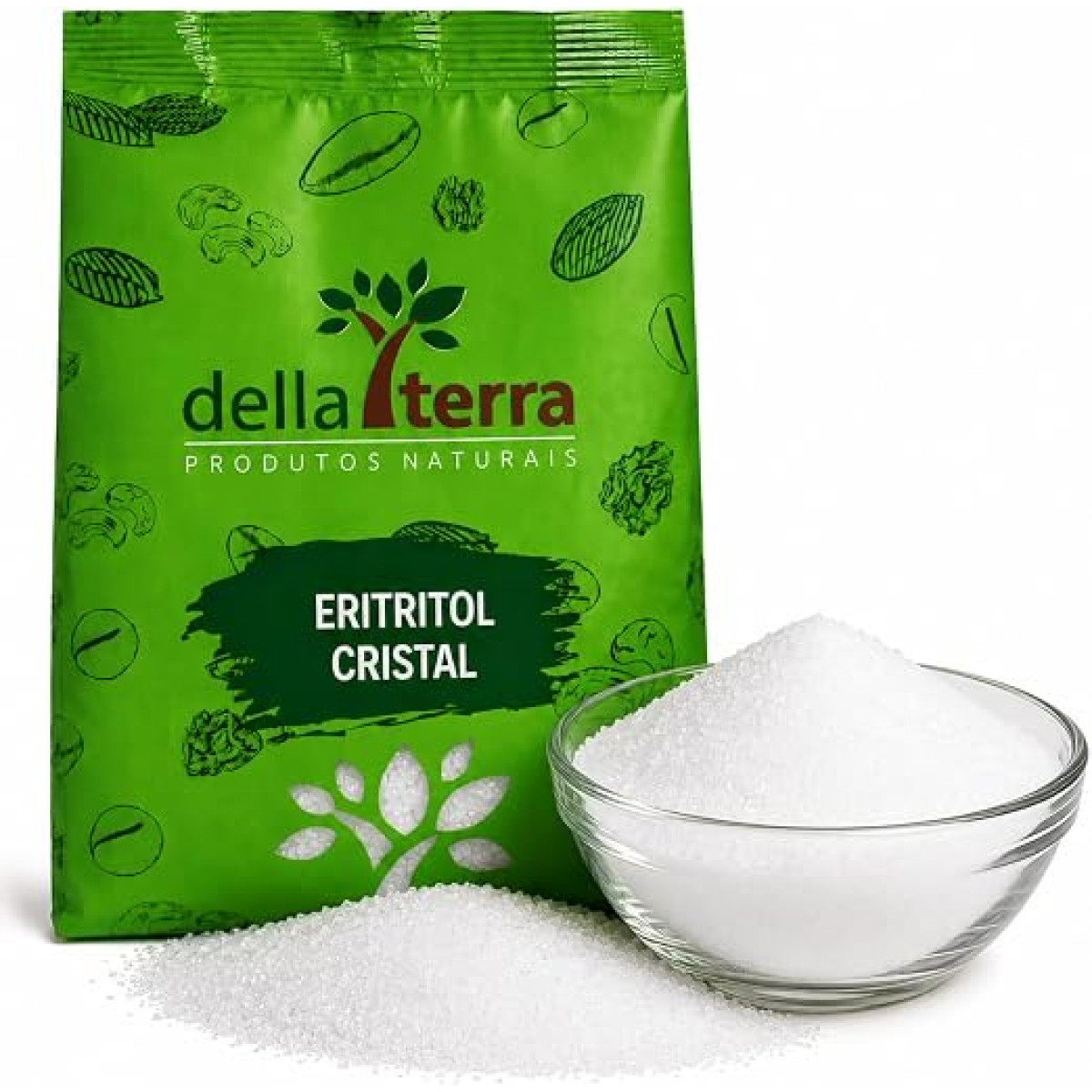 Eritritol Cristal Puro Adoçante Natural 1Kg Della Terra