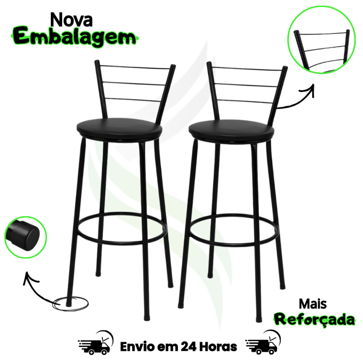 Banquetas com Encosto Alto Jogo Com 2 Cozinha Bar Balcão Bancos Direto da Fabrica