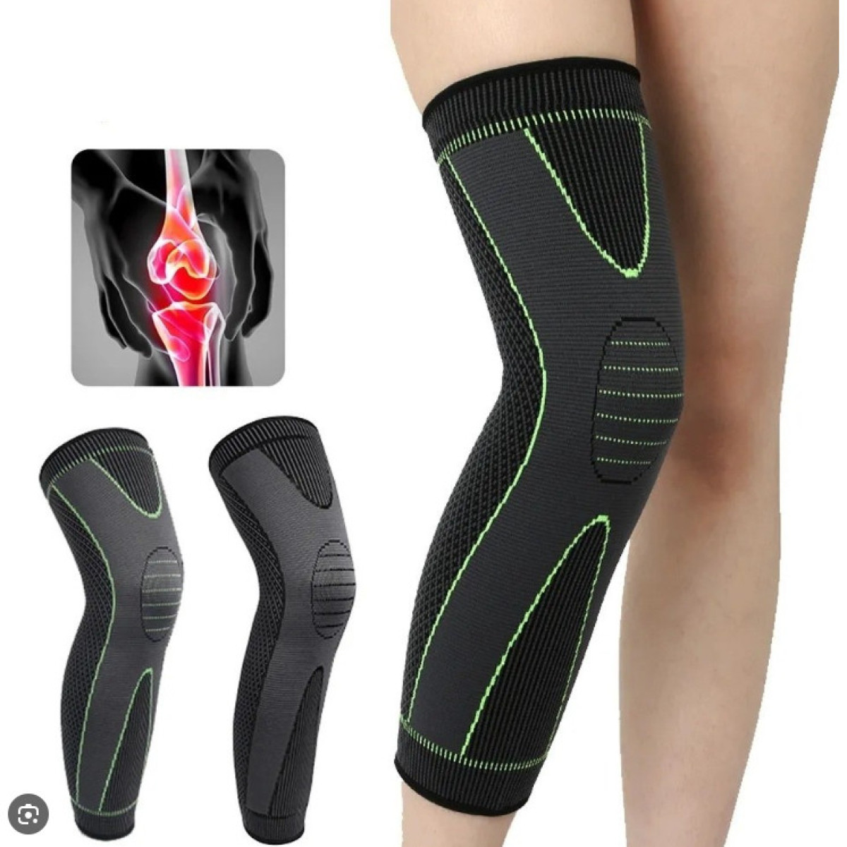 Kit 2 Meia Joelheira De Compressão Térmica Circulação Esportiva Ortopedica Fitness