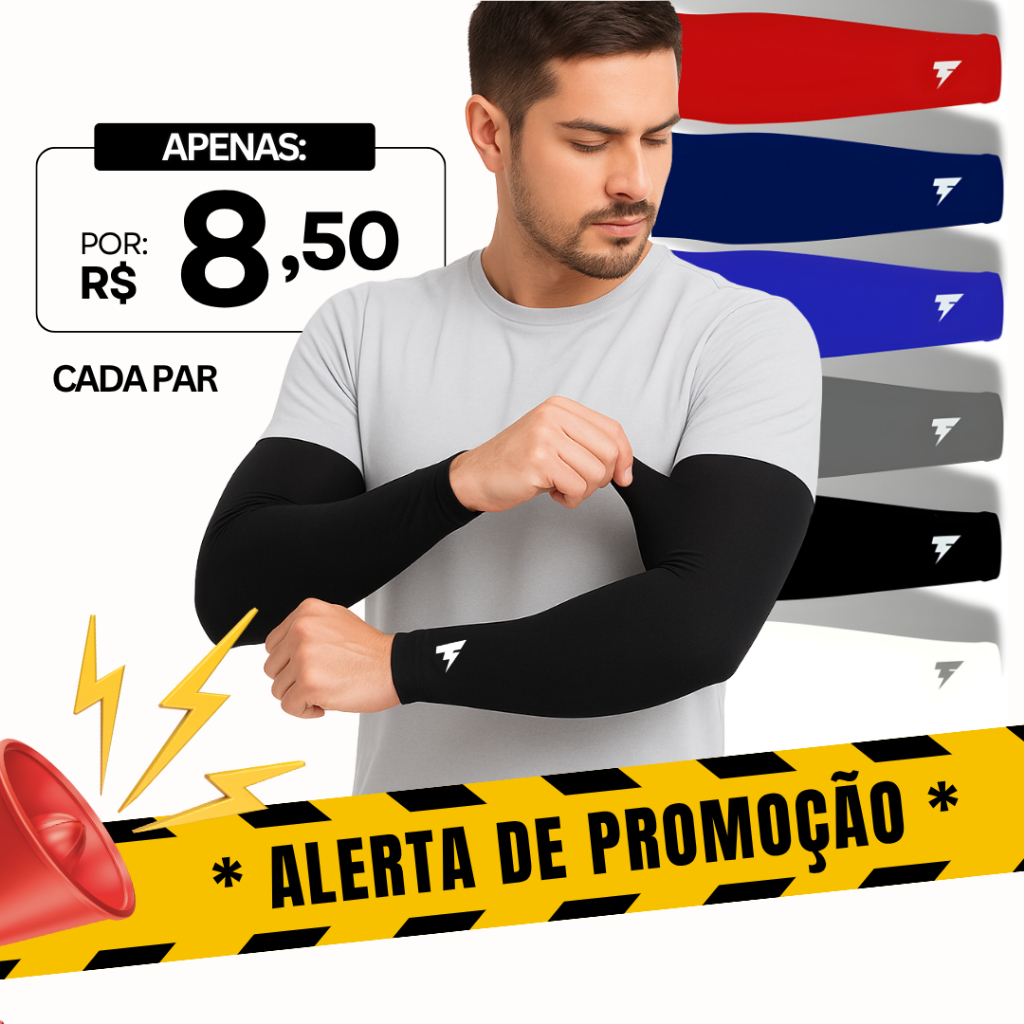 Promoção 1 Par de Manguito Proteção Solar UV50+ Segunda Pele Mangote Manga Proteção Solar