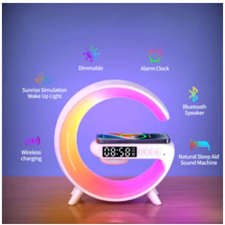 G-Speaker Smart Station Mini - Luminária Bluetooth Inteligente Carregador Sem Fio Alarme Luz RGB-SALE